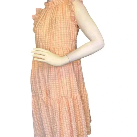 Calixta Gorg Pink Plaid Ruffle Dress Size Small .#87 - Picture 6 of 16